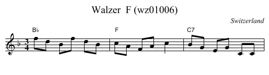 Walzer  F (wz01006) - staff notation