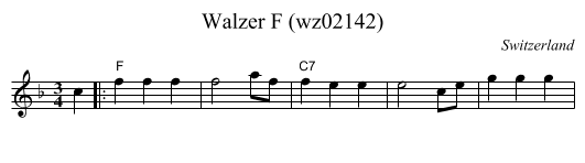 Walzer F (wz02142) - staff notation