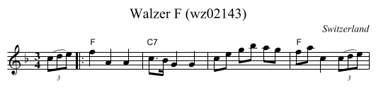 Walzer F (wz02143) - staff notation