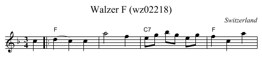 Walzer F (wz02218) - staff notation