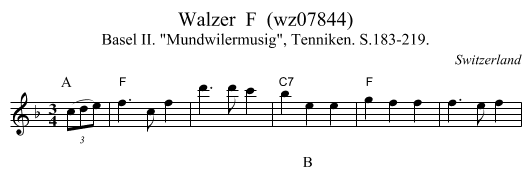 Walzer  F  (wz07844) - staff notation