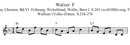 Walzer  F - staff notation
