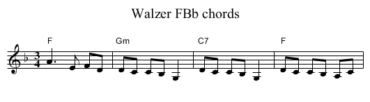 Walzer FBb chords - staff notation