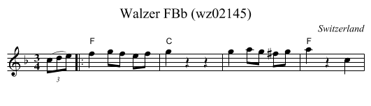 Walzer FBb (wz02145) - staff notation
