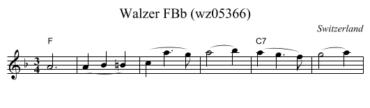 Walzer FBb (wz05366) - staff notation
