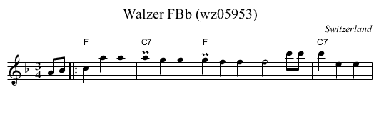 Walzer FBb (wz05953) - staff notation