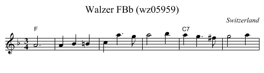 Walzer FBb (wz05959) - staff notation