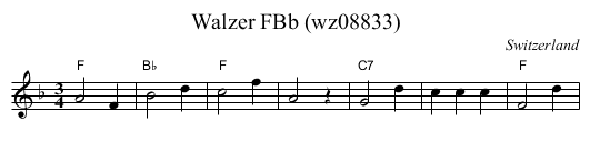 Walzer FBb (wz08833) - staff notation