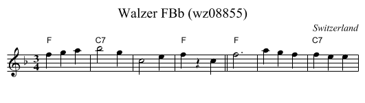 Walzer FBb (wz08855) - staff notation