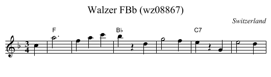 Walzer FBb (wz08867) - staff notation