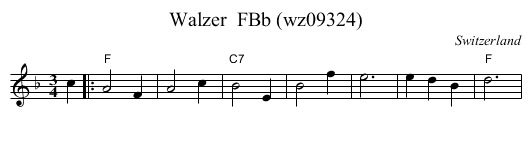 Walzer  FBb (wz09324) - staff notation
