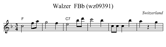 Walzer  FBb (wz09391) - staff notation