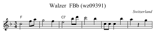 Walzer  FBb (wz09391) - staff notation