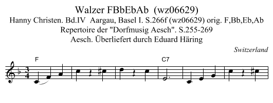 Walzer FBbEbAb  (wz06629) - staff notation