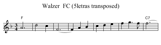 Walzer  FC (5letras transposed) - staff notation