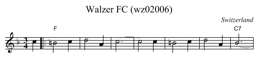 Walzer FC (wz02006) - staff notation