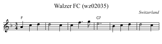 Walzer FC (wz02035) - staff notation