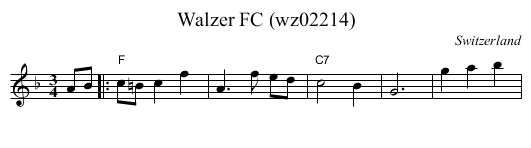 Walzer FC (wz02214) - staff notation