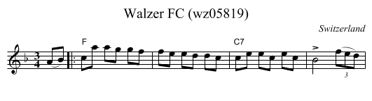 Walzer FC (wz05819) - staff notation