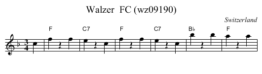 Walzer  FC (wz09190) - staff notation