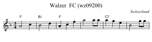 Walzer  FC (wz09200) - staff notation