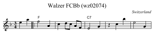 Walzer FCBb (wz02074) - staff notation