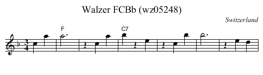 Walzer FCBb (wz05248) - staff notation