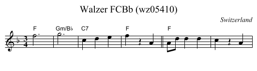 Walzer FCBb (wz05410) - staff notation