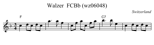 Walzer  FCBb (wz06048) - staff notation