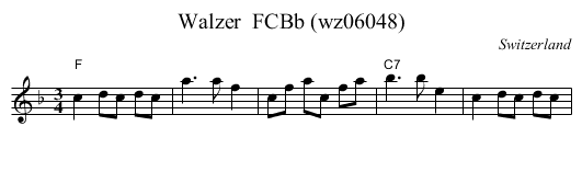 Walzer  FCBb (wz06048) - staff notation