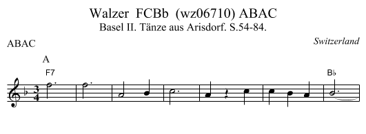 Walzer  FCBb  (wz06710) ABAC - staff notation