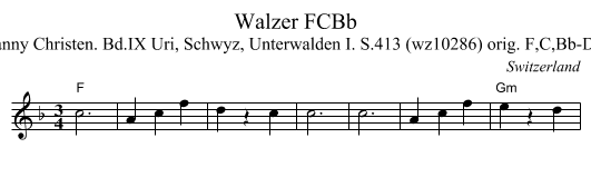 Walzer FCBb - staff notation