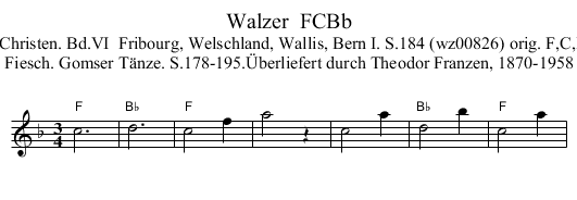 Walzer  FCBb - staff notation