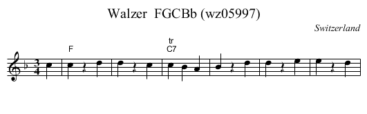 Walzer  FGCBb (wz05997) - staff notation