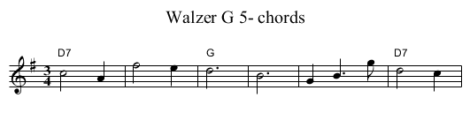 Walzer G 5- chords - staff notation