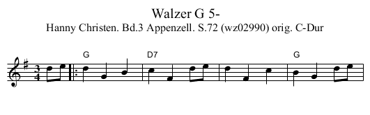 Walzer G 5- - staff notation