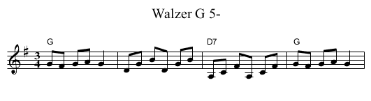 Walzer G 5- - staff notation