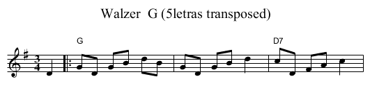 Walzer  G (5letras transposed) - staff notation