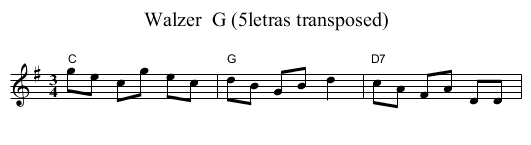 Walzer  G (5letras transposed) - staff notation