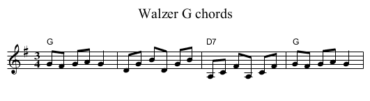 Walzer G chords - staff notation