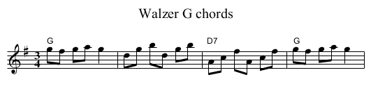 Walzer G chords - staff notation