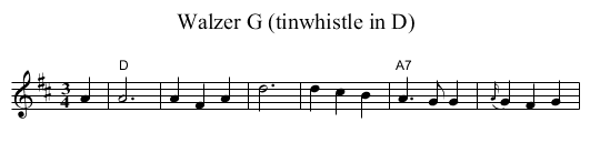 Walzer G (tinwhistle in D) - staff notation