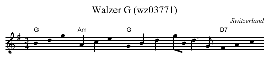 Walzer G (wz03771) - staff notation