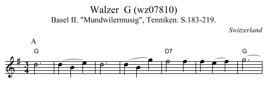 Walzer  G (wz07810) - staff notation