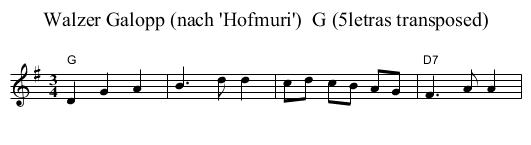 Walzer Galopp (nach 'Hofmuri')  G (5letras transposed) - staff notation