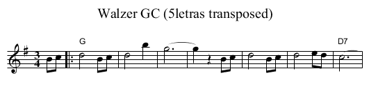 Walzer GC (5letras transposed) - staff notation