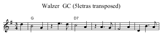 Walzer  GC (5letras transposed) - staff notation