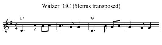 Walzer  GC (5letras transposed) - staff notation