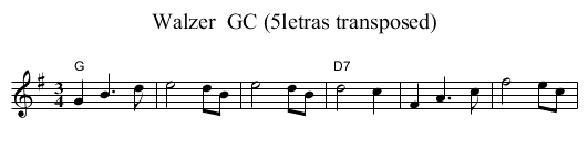 Walzer  GC (5letras transposed) - staff notation