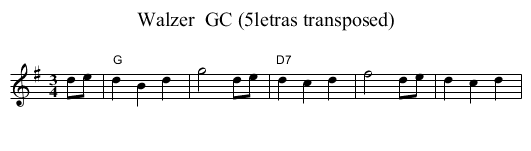 Walzer  GC (5letras transposed) - staff notation